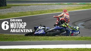 DRAMA MotoGP Argentina 2018  Rossi Marah [upl. by Anahsit904]