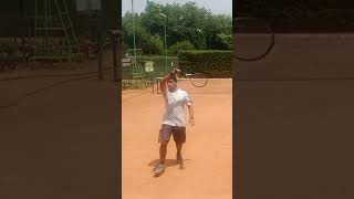 Underarm serve and it enters with help 😂😂😂 shorts tennis sports youtubeshorts [upl. by Sheeree]