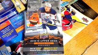 1819 Upper Deck Series 1 Hockey Hobby Box Break [upl. by Ruenhs921]