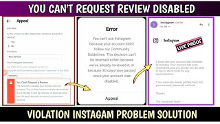 You Cant Request a Review Instagram Suspended Appeal  Reactivate Instagram Disabled Account 2023 [upl. by Elie964]