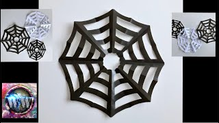 Halloween Deko selber basteln 🕸 Spinnennetz aus Papier basteln 🕷 gruselige Spinnenweben [upl. by Abibah]