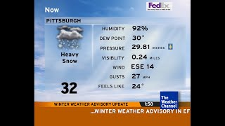 Intellistar 1 SD with Winter Weather Advisory and Heavy Snow  Pittsburgh PA 1624 [upl. by Allemat398]