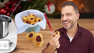 Super einfache Engelsaugen Deine Plätzchen Stars für Weihnachten  Thermomix® Rezept [upl. by Ojeillib]