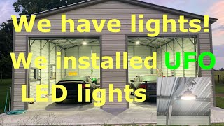 UFO High bay lights from Amazon are installed in our new shop What a difference [upl. by Herschel750]