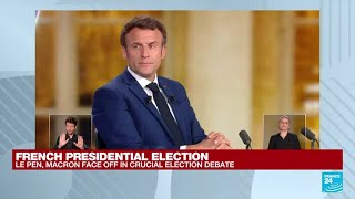 Le Pen Macron  The Debate Climatesceptic vs climatehypocrite • FRANCE 24 English [upl. by Ydnim]