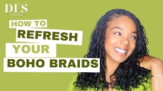 How to Refresh Your Boho Braids  Knotless Box Braids [upl. by Tsuda628]