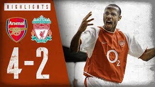 HENRY WITH A WORLDIE  Arsenal 42 Liverpool  Highlights  April 9 2004 [upl. by Abdu]