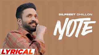 Note Lyrical  Dilpreet Dhillon  Desi Crew  Mandeep Maavi  Lets Go  Latest Punjabi Songs 2023 [upl. by Carson751]