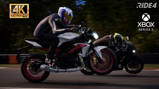 RIDE 5  Career Pt8  14 Street Triple 675R  Blue Wave Main  Naked 700 International Championship [upl. by Crofoot]