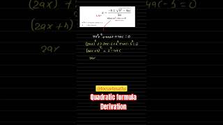 Quadratic formula derivationmaths viral trending [upl. by Safire80]