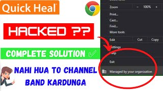 How to fix Chrome Browser is Managed By Organization Remove  Windows 10 Quick Heal Chrome Hijacked [upl. by Ahsinauj]