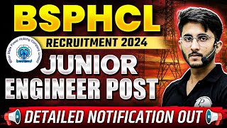 BSPHCL RECRUITMENT 2024  JUNIOR ENGINEER POST New Vacancy 2024  Engineers Wallah [upl. by Enidlarej]