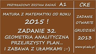 Zadanie 32 Matura z matematyki od 2015 PP Arkusz A1 CKE Geometria analityczna [upl. by Kciredohr]