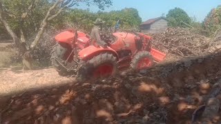 TRACTOR CLEAN CASHEW TREE  CAMBODIAS FARM [upl. by Namlas751]