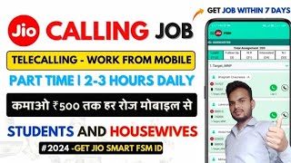 Jio Telicalling Jobs Work From Home  Hindi Calling Jobs  Jio Calling Jobs  Freshers [upl. by Vevay994]