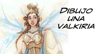 Dibujo una Valkiria  Drawing a Valkyrie [upl. by Eerok]