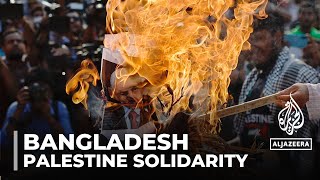 Bangladesh protest Young people gather in Palestine solidarity [upl. by Irneh939]