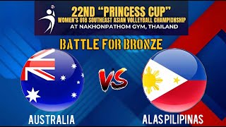 AUSTRALIA vs PHILIPPINES  3RD PLACE  22nd Princess Cup Womens U18 SEA Volleyball 2024 Live score [upl. by Bail]