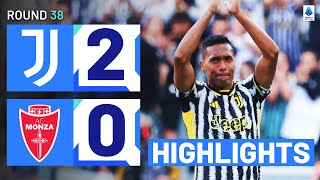 JUVENTUSMONZA 20  HIGHLIGHTS  Alex Sandro strikes in last game for Juve  Serie A 202324 [upl. by Nelloc]