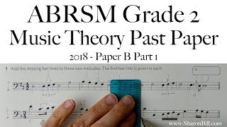 ABRSM Music Theory Grade 2 Past Paper 2018 B Part 1 with Sharon Bill [upl. by Ramat]