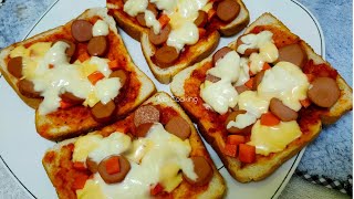 Pizza Roti Gardenia Guna kuali je no oven  Simple Bread Pizza No Oven [upl. by Nashner572]