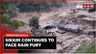 Sikkim Flood News Heavy Rainfall Triggers Landslide Damage Houses  Army Rescues Stranded Tourists [upl. by Eillime]