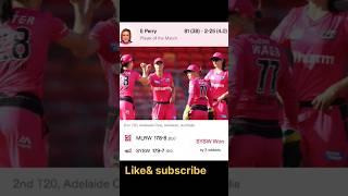 Melbourne vs Sydney match result cricket cricketrecords wbbl2024 cricketstatistics shortsfeed [upl. by Xyno]