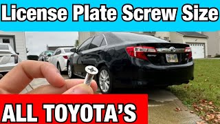 License Plate Screw Size for ALL TOYOTAs [upl. by Ahsyek]