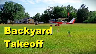 Cessna 172 Takeoff at Flying Little River Grass Strip [upl. by Conti]