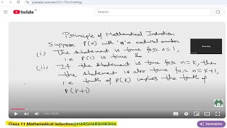 Class 11 Mathematical InductionHARGHARSHIKSHA [upl. by Netsrek]