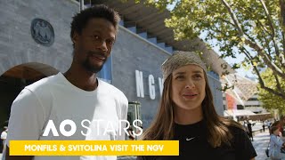 Monfils and Svitolina Visit The National Gallery of Victoria  Australian Open 2022 [upl. by Asenej]