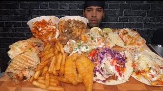 ASMR NO TALKING TACOS FISH amp CHIPS POUTINE BURRITO PIEROGIES MUKBANG [upl. by Ear]