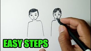 How to draw people easy  MAN AND WOMAN DRAWING  Paano Mag Drawing Ng Tao [upl. by Ares230]