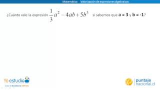 Matemática  Valorización de expresiones algebraicas [upl. by Aynodal]