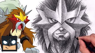 How To Draw Pokemon as Human  Entei Sketch Tutorial [upl. by Nyladnewg402]