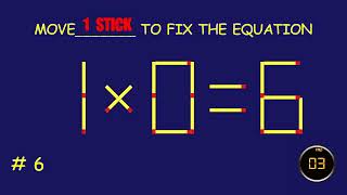 Matchstick Magic   Can you solve the puzzle by moving one or two matchsticks Logic puzzles [upl. by Ahsirkal]