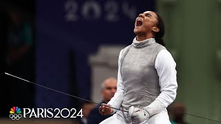 Lauren Scruggs bests World No 1 Arianna Errigo in MAJOR fencing upset  Paris Olympics  NBC Sports [upl. by Aruasor110]