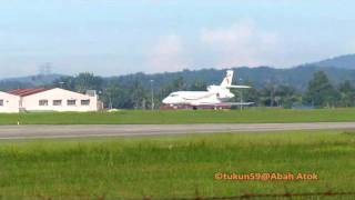 SZB  Runway 15  Air Niugini Falcon 900 [upl. by Aria206]