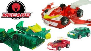 4 New Mecard Mecardimals Crocky Alta Momoru Dokory Transforming Cars Toys [upl. by Nillad839]