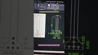 PSC girder profile section draw in AutoCAD viral construction shorts shortvideo [upl. by Ganley831]