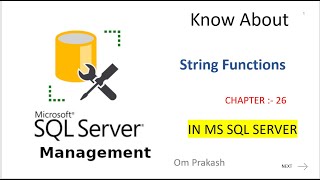 String Functions in SQL Chapter 26 [upl. by Eirrehc]