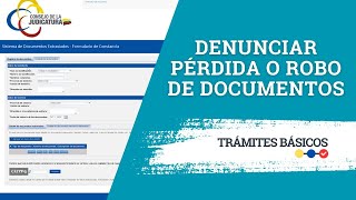 Denunciar pérdida de documentos en Ecuador  Formulario en línea [upl. by Esimaj501]