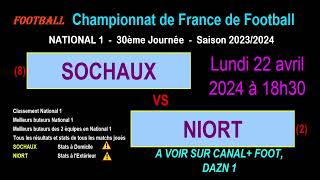 SOCHAUX  NIORT  match de football de la 30ème journée de National 1  Saison 20232024 [upl. by Nomis]