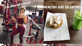 WHAT I EAT IN A DAY  upper body routine [upl. by Ojybbob]