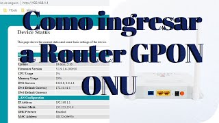 Como ingresar a Router GPON ONU Cambiar Nombre y Contraseña🔧​✔️​✔️​ [upl. by Natalie]