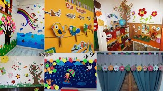 Preschool decoration ideasClassroom wall decoration designDoor decoration ideasPaper flower ideas [upl. by Roswald]