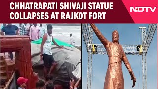 Shivaji Maharaj Statue  Chhatrapati Shivaji Statue Collapses Descendent Says quotErected In Hastequot [upl. by Ahtael]