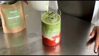 How to Make Iced Strawberry Matcha  Aisuru Ceremonial Grade Matcha Recipe 🍓🍵 [upl. by Lonny]