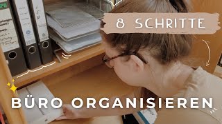 BÜRO AUFRÄUMEN amp ORGANISIEREN 8 Büro Tipps und Tricks  Home Office organisieren und aufräumen [upl. by Assirak]