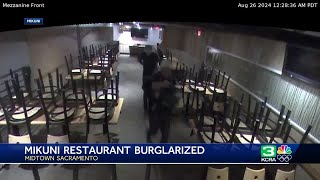 Burglars break in empty safe at Mikuni in Midtown [upl. by Arreis]